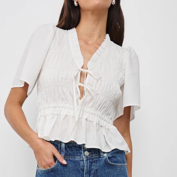 White Sheer Blouse - Picture 1 of 14